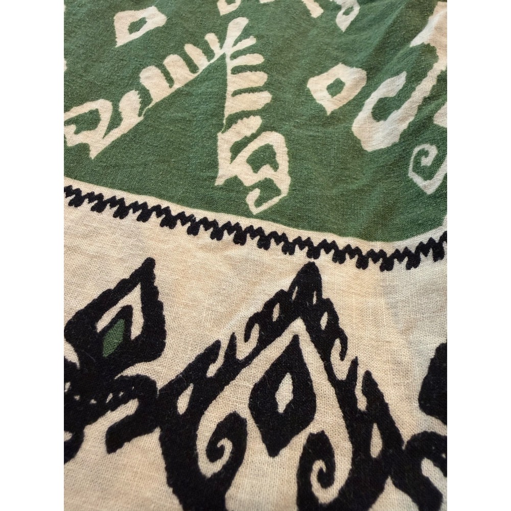 Haute Hippie Style Green Ikat Wide Leg Boho‎ Pants Plus Size 2X Elastic Waist - Picture 5 of 9